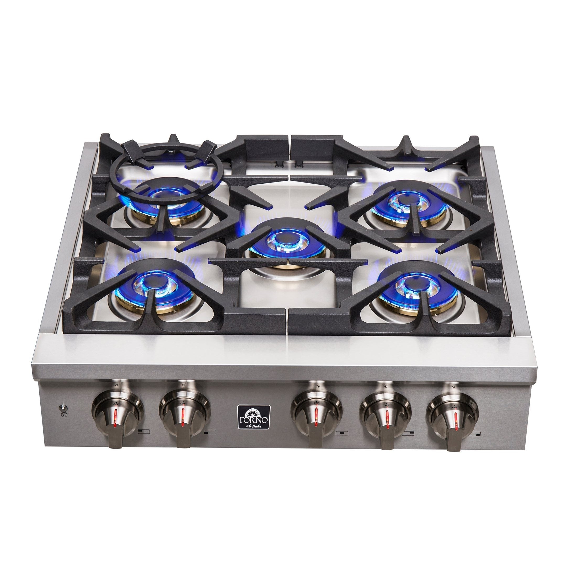 Forno 30″ Gas Rangetop ALTA QUALITA Pro-Style 5 Sealed Brass Burners - FCTGS5751-30