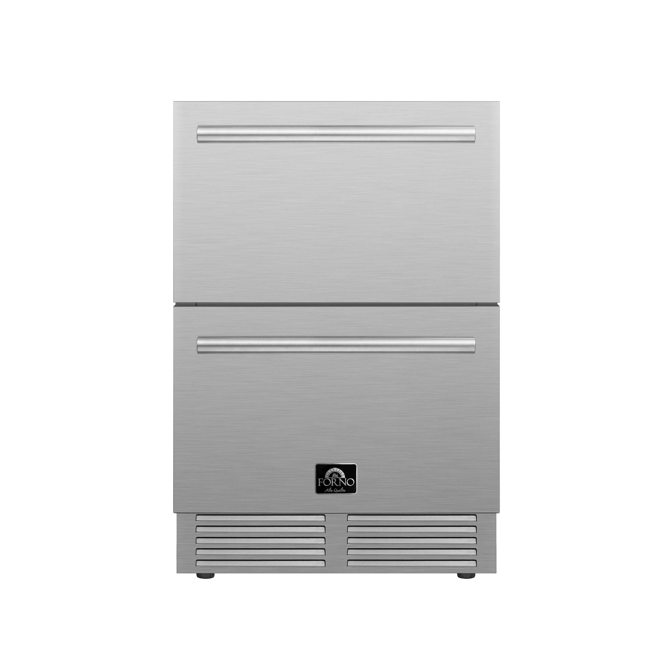 FORNO Como 24-Inch Drawer Refrigerator Stainless Steel Outdoor/Indoor 4.87 cu.ft. Capacity - FDROD1611-24S