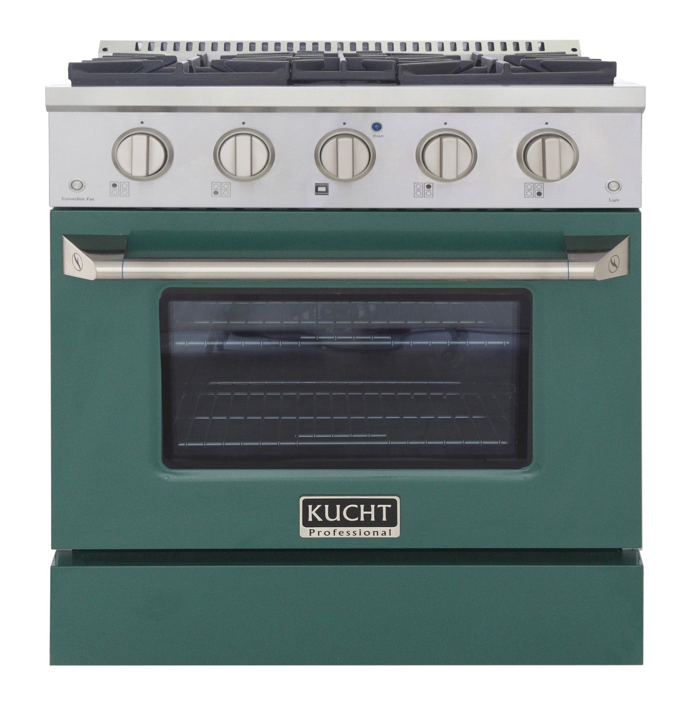 Kucht 30-Inch Pro-Style Dual Fuel Range in Stainless Steel with Green Oven Door KDF302-G