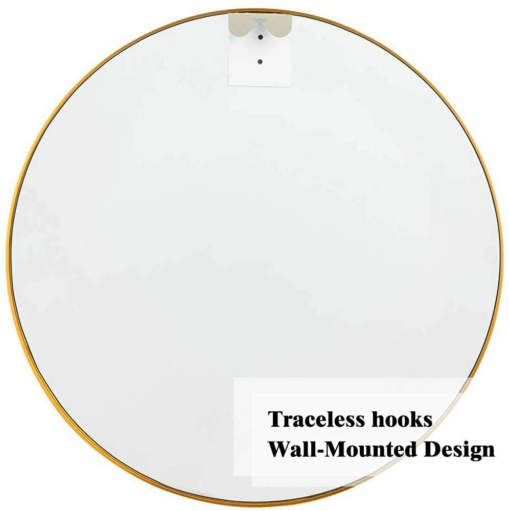 Design Element Vera Round Vanity Mirror Stainless Steel Frame 28" X 28" Round MIR-2828-RR