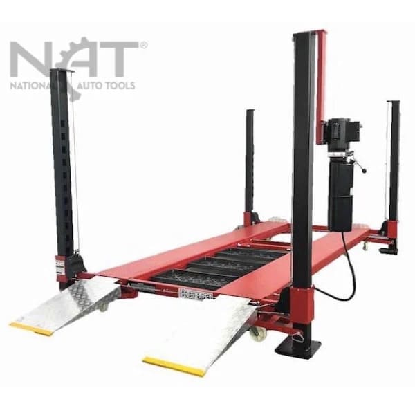 Triumph NOS9000 Four Post Automotive Lift full unit view showing the entire structure