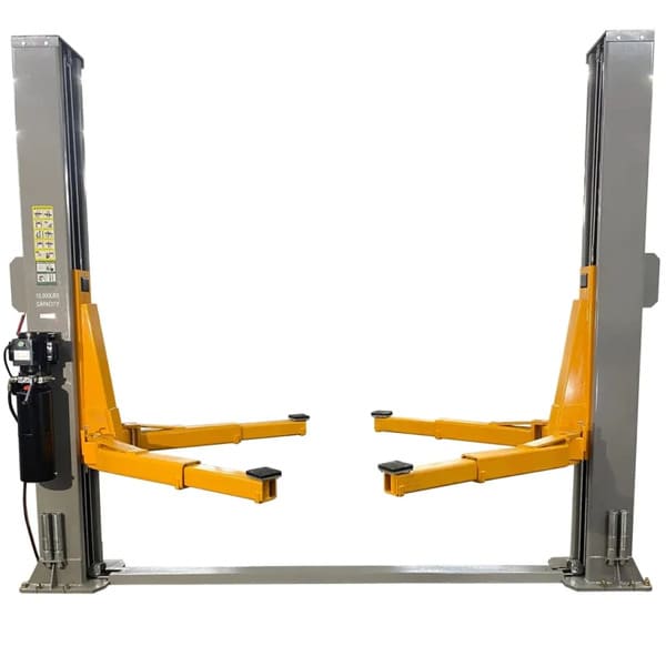 Triumph NT-15 15,000 lb Two Post Auto Lift unit for heavy-duty vehicle lifting in garages and repair shops.