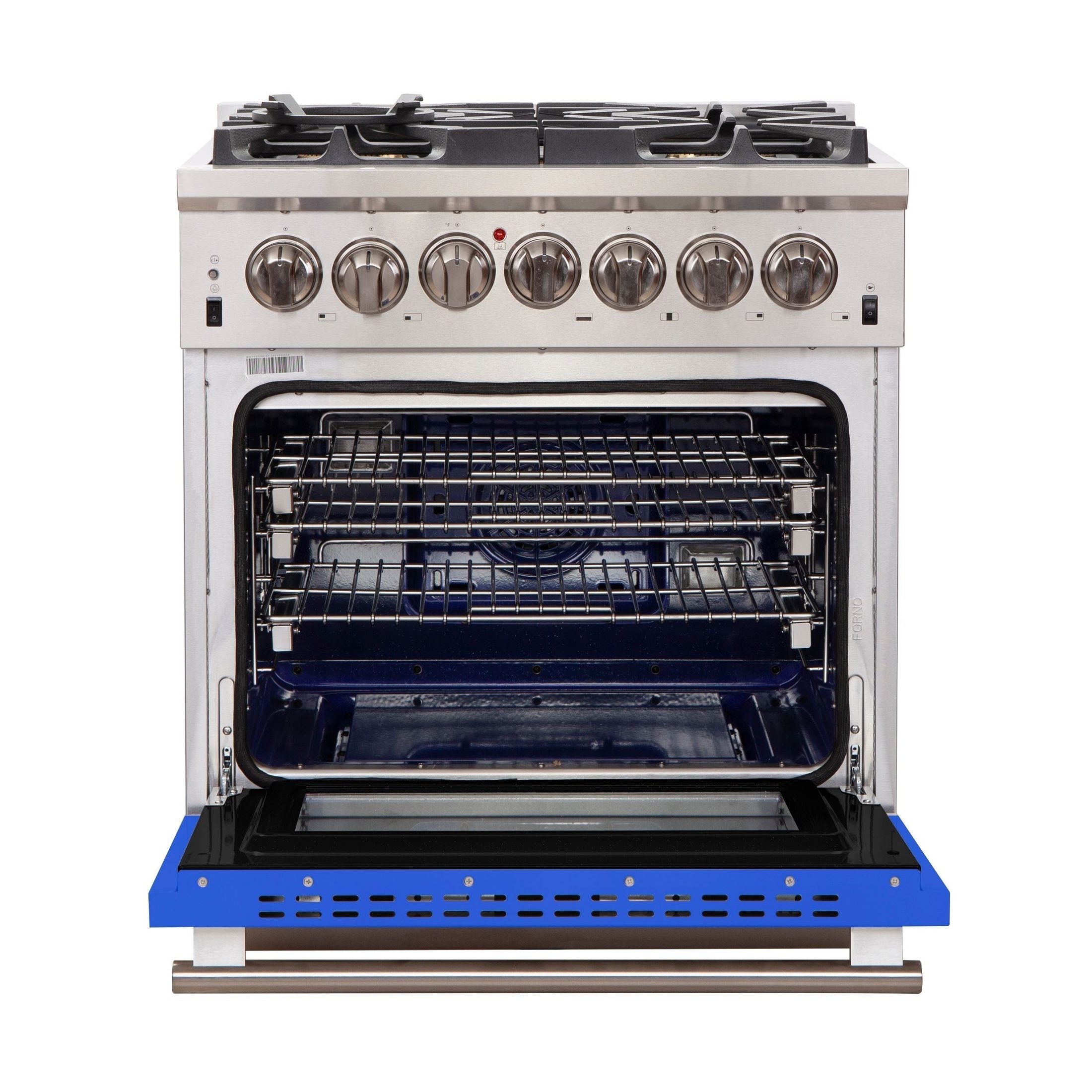 FORNO Capriasca - Titanium Professional 30" Freestanding Colored Door Gas Range FFSGS6260-30