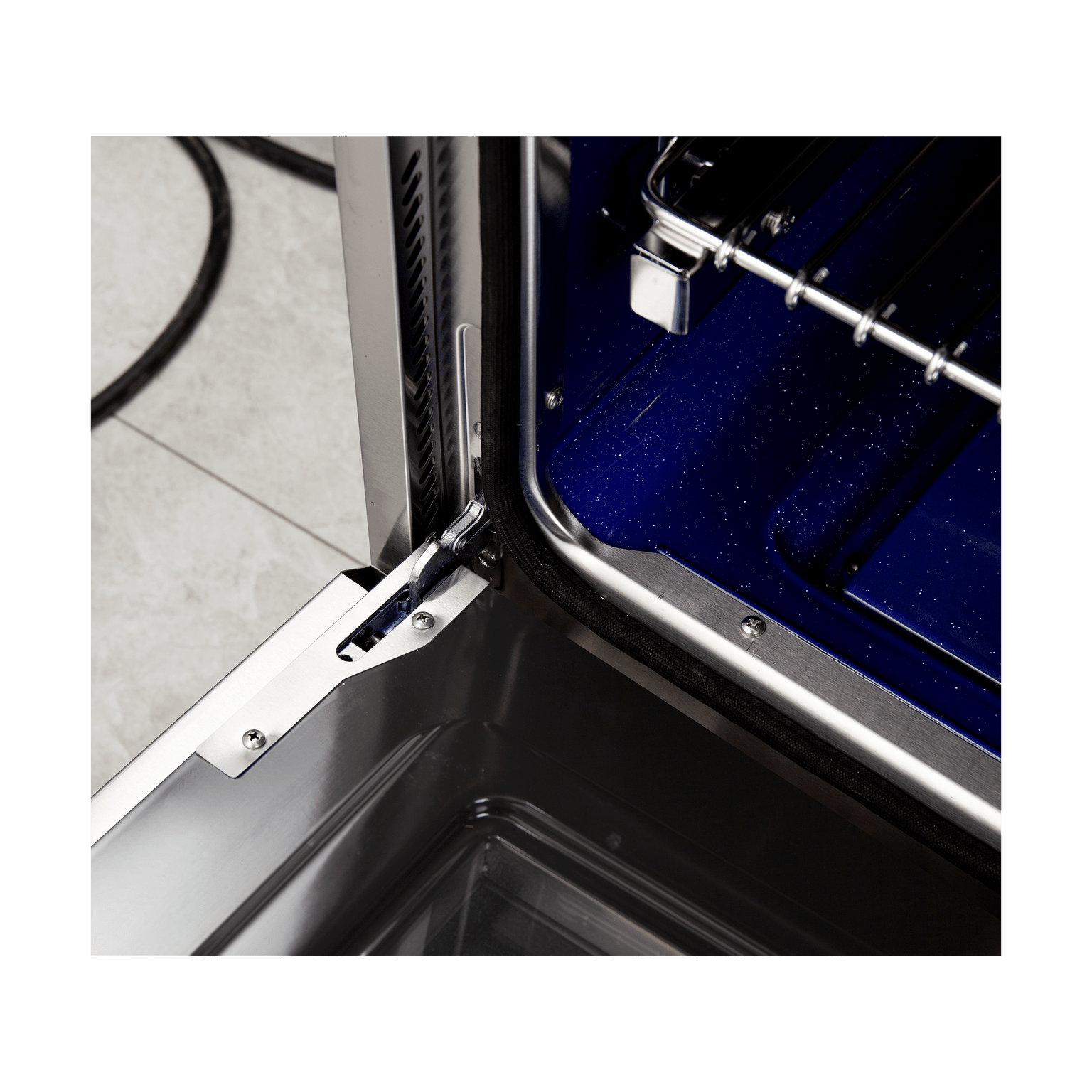 FORNO Capriasca - Titanium Professional 30" Freestanding Dual Fuel 240V Electic Blue Door Oven Range FFSGS6187-30BLU