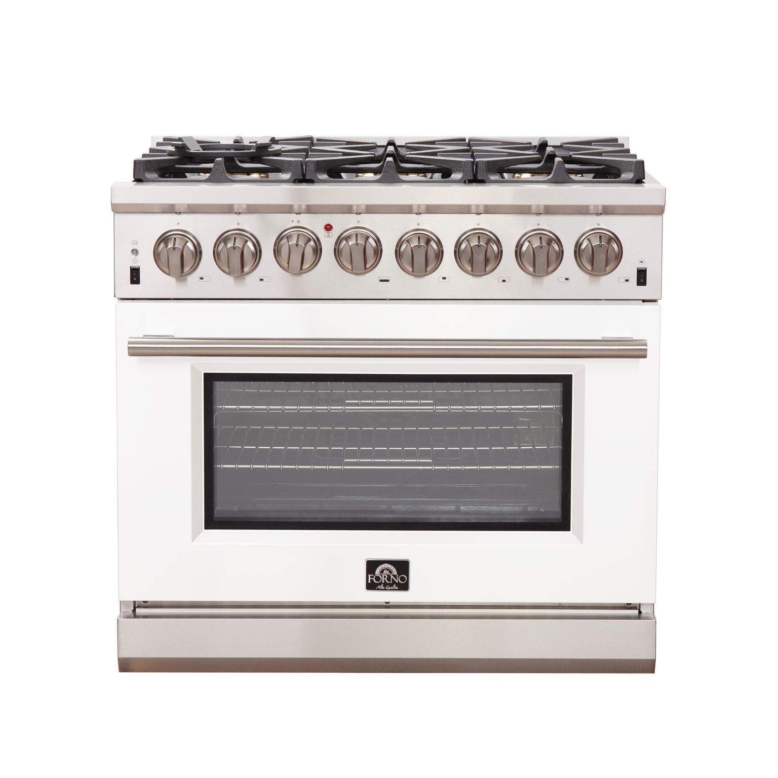 FORNO Capriasca - Titanium Professional 36" Freestanding Dual Fuel Electric 240V Colored Door Oven Range FFSGS6187-36