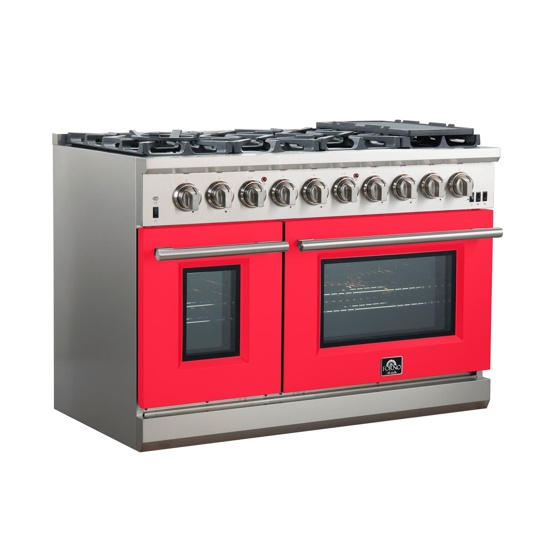 FORNO Capriasca - Titanium Professional 48" Freestanding Colored Door Gas Range FFSGS6260-48WHT