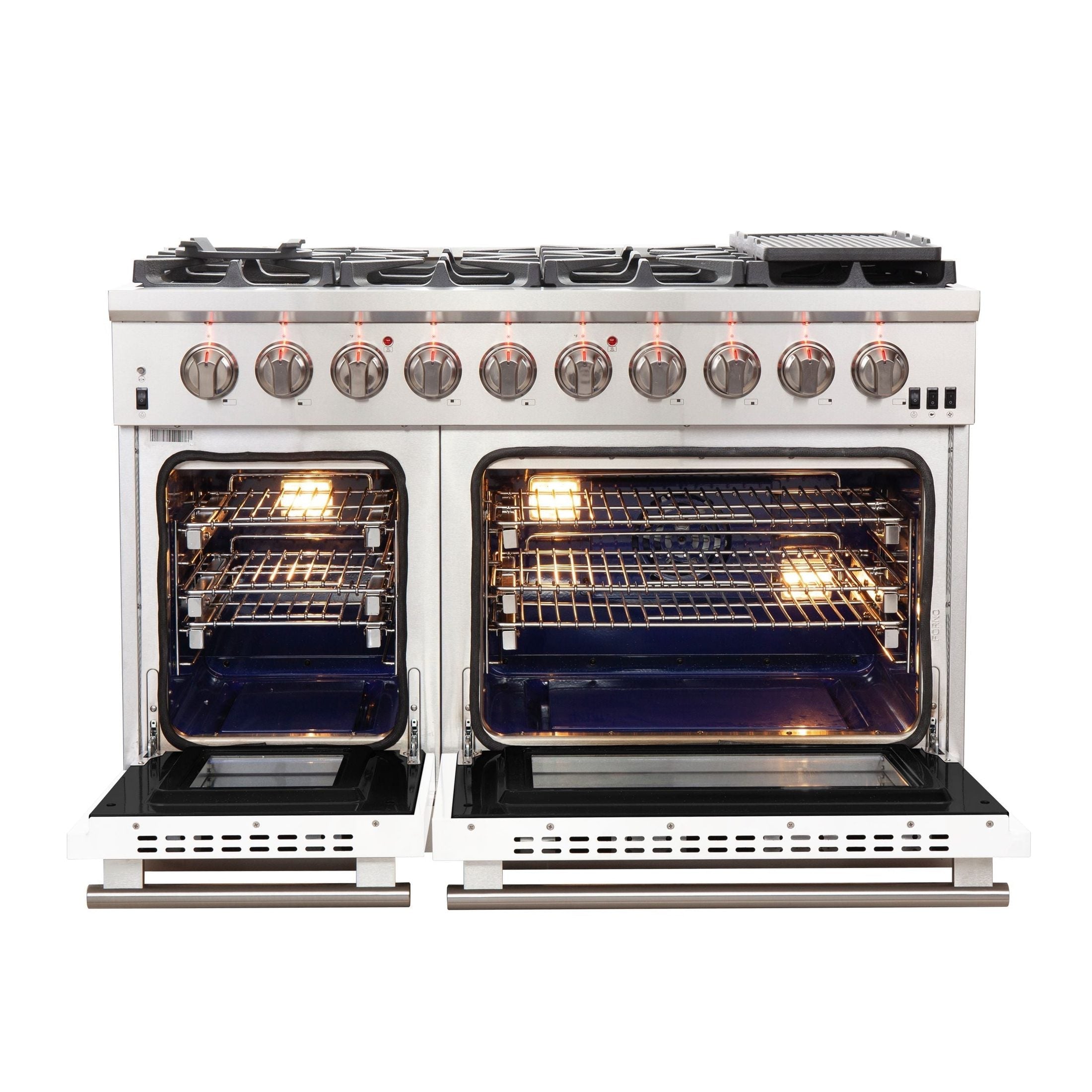 FORNO Capriasca - Titanium Professional 48" Freestanding Colored Door Gas Range FFSGS6260-48WHT