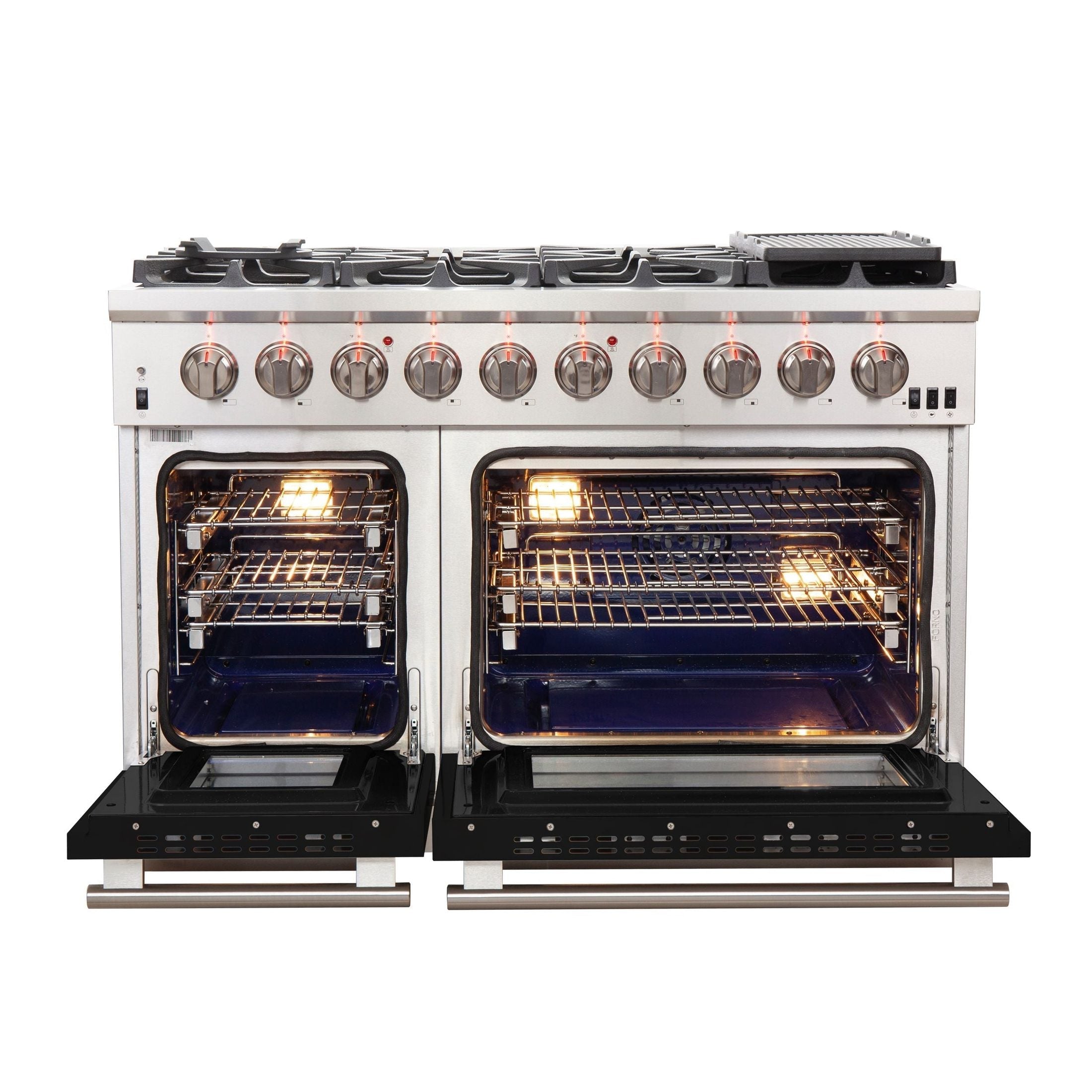 FORNO Capriasca - Titanium Professional 48" Freestanding Colored Door Gas Range FFSGS6260-48WHT