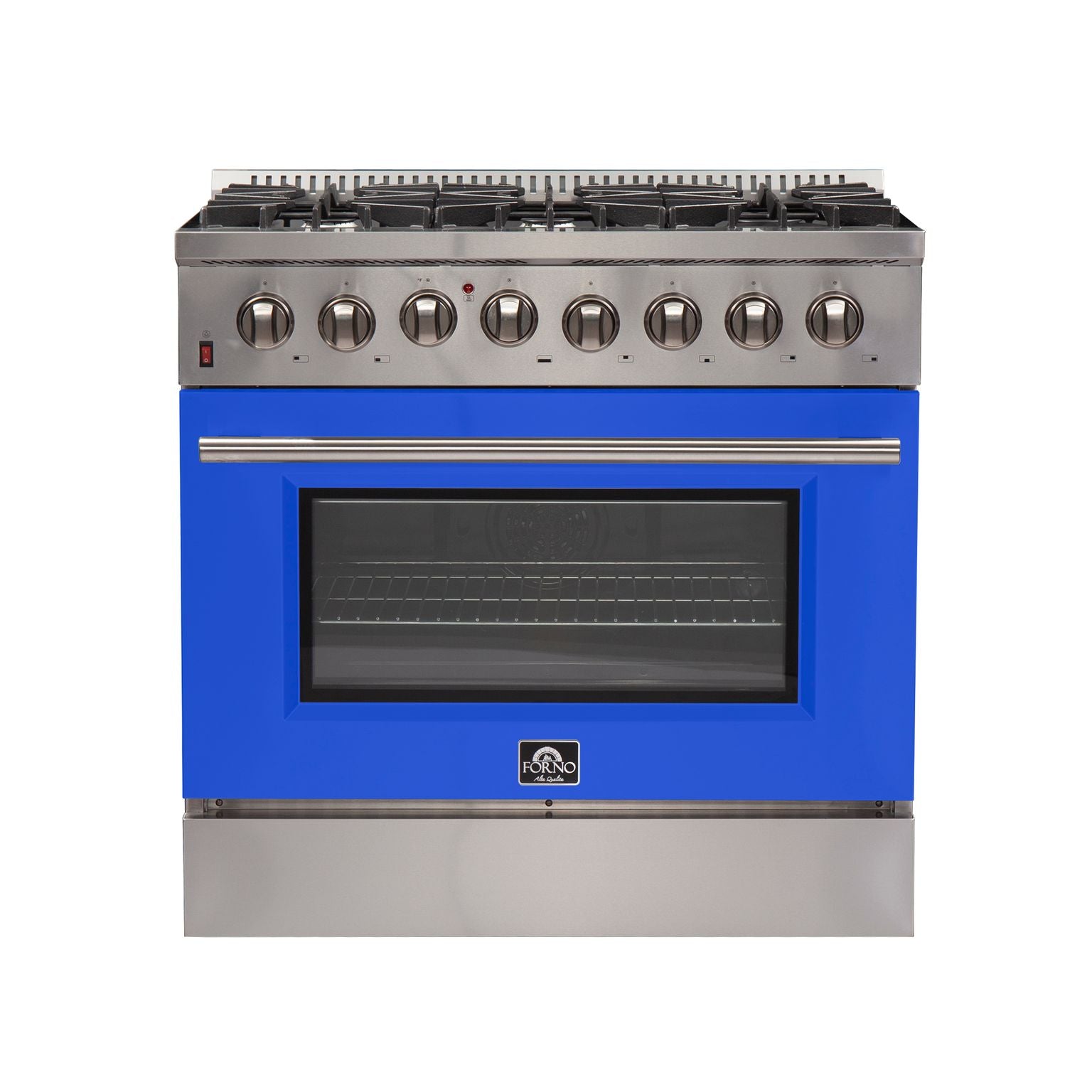 FORNO Galiano - Gold Professional 36" Freestanding Dual Fuel 240V Electric Colored Door Oven Range FFSGS6156-36WHT
