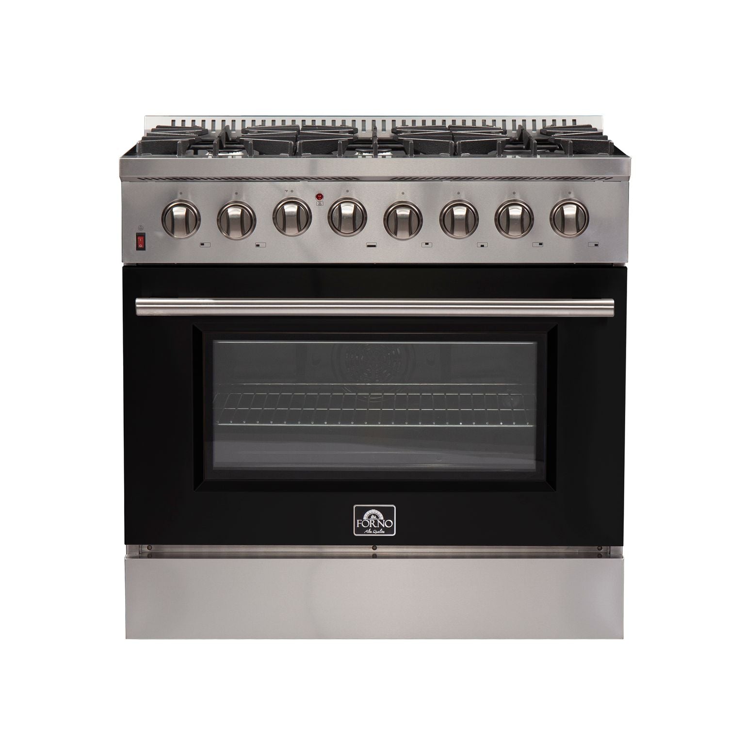 FORNO Galiano - Gold Professional 36" Freestanding Dual Fuel 240V Electric Colored Door Oven Range FFSGS6156-36WHT