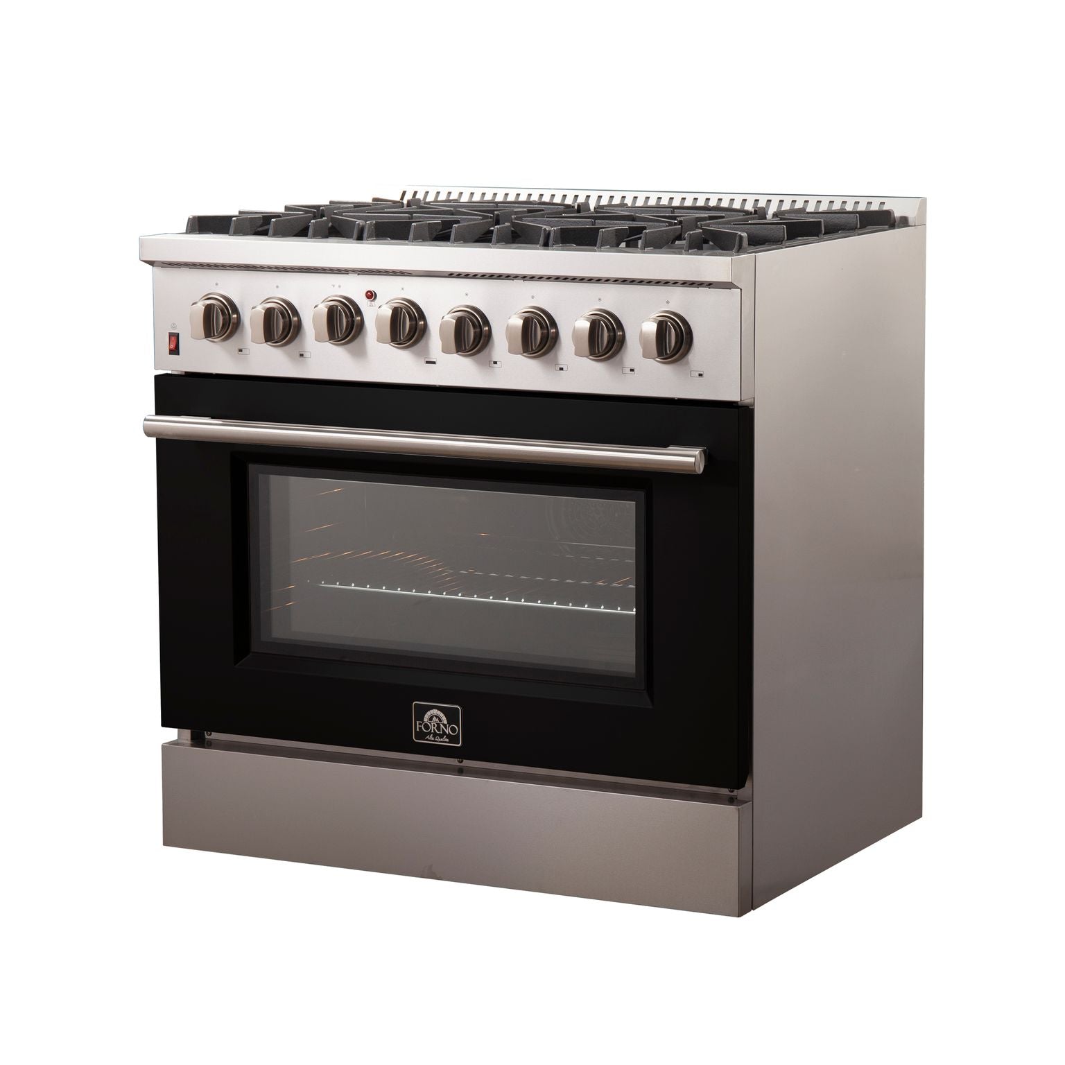 FORNO Galiano - Gold Professional 36" Freestanding Dual Fuel 240V Electric Colored Door Oven Range FFSGS6156-36WHT