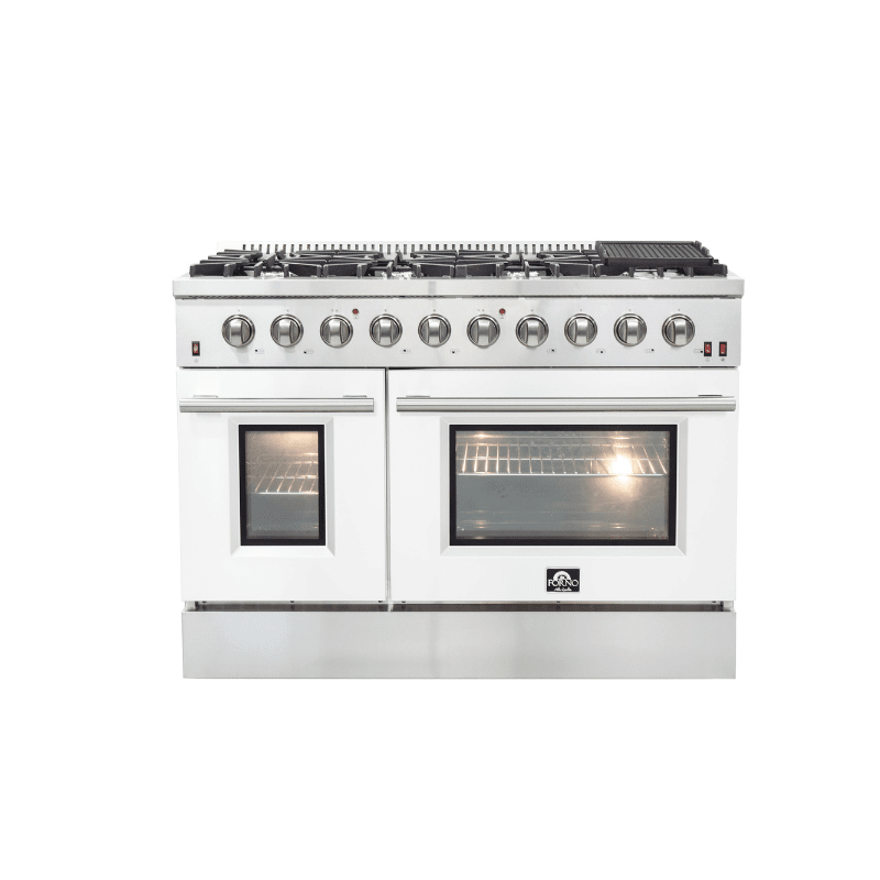 FORNO Vittorio - Gold Professional 48" Freestanding Colored Door Gas Range FFSGS6244-48RED