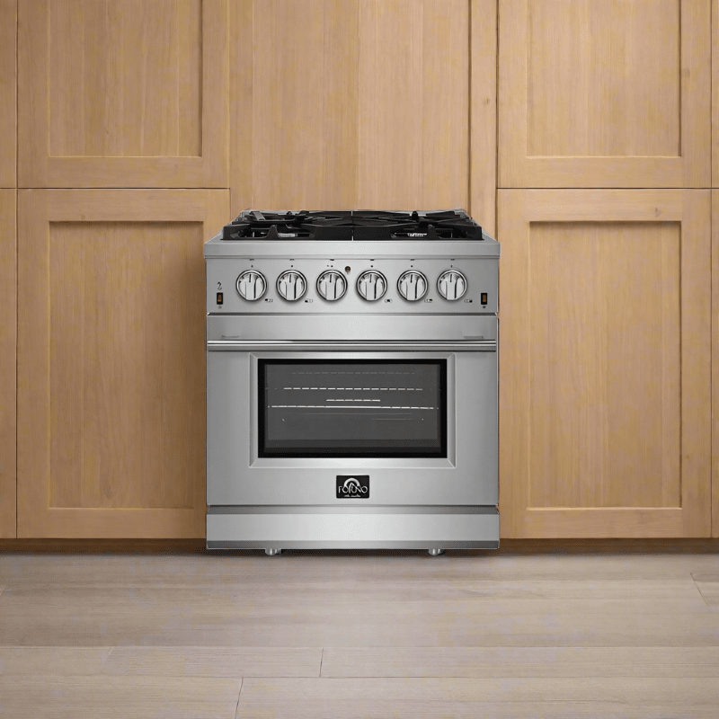 FORNO Massimo 30-Inch Freestanding Gas Range in Stainless Steel - FFSGS6239-30