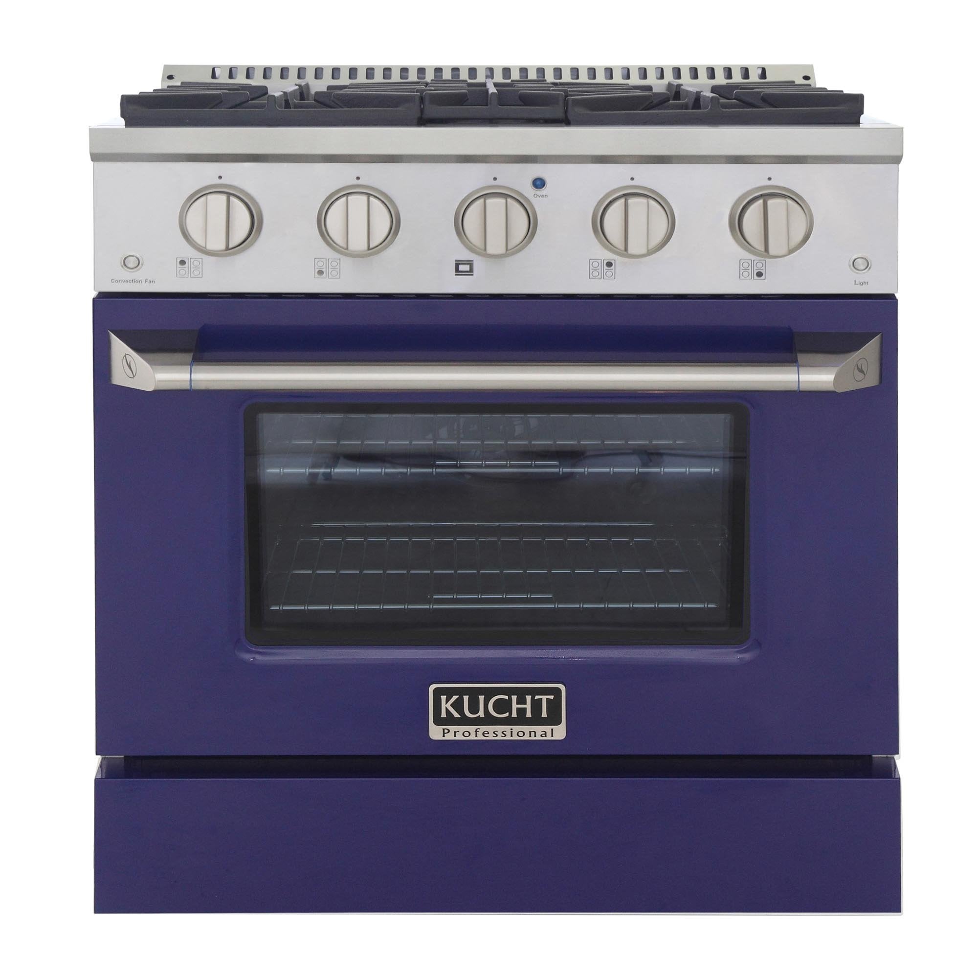 Kucht 30-Inch 4.2 Cu. Ft. Gas Range - Sealed Burners and Convection Oven in Blue KNG301-B