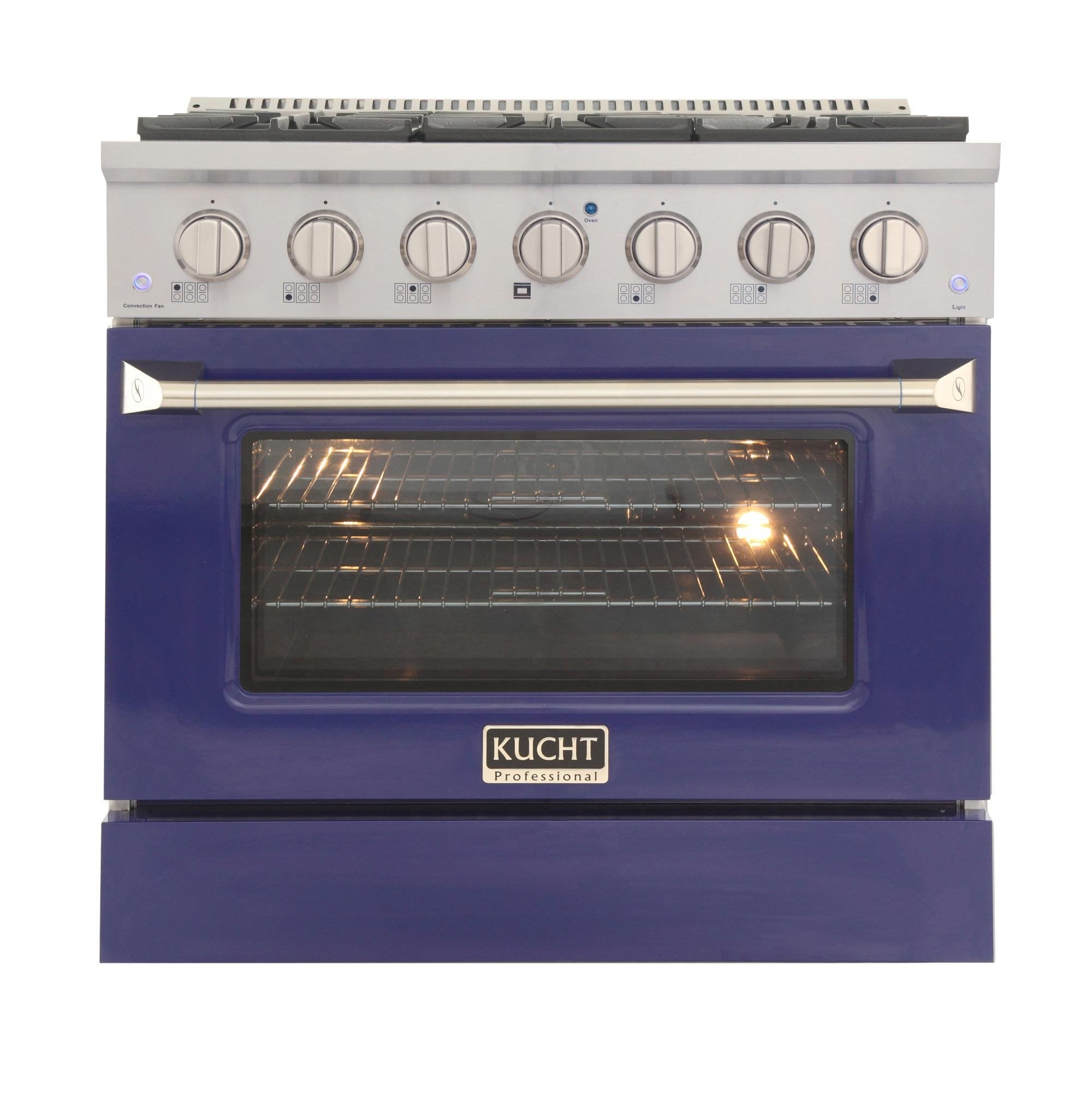Kucht 36-Inch 5.2 Cu. Ft. Range - Sealed Burners and Convection Oven in Blue KNG361-B