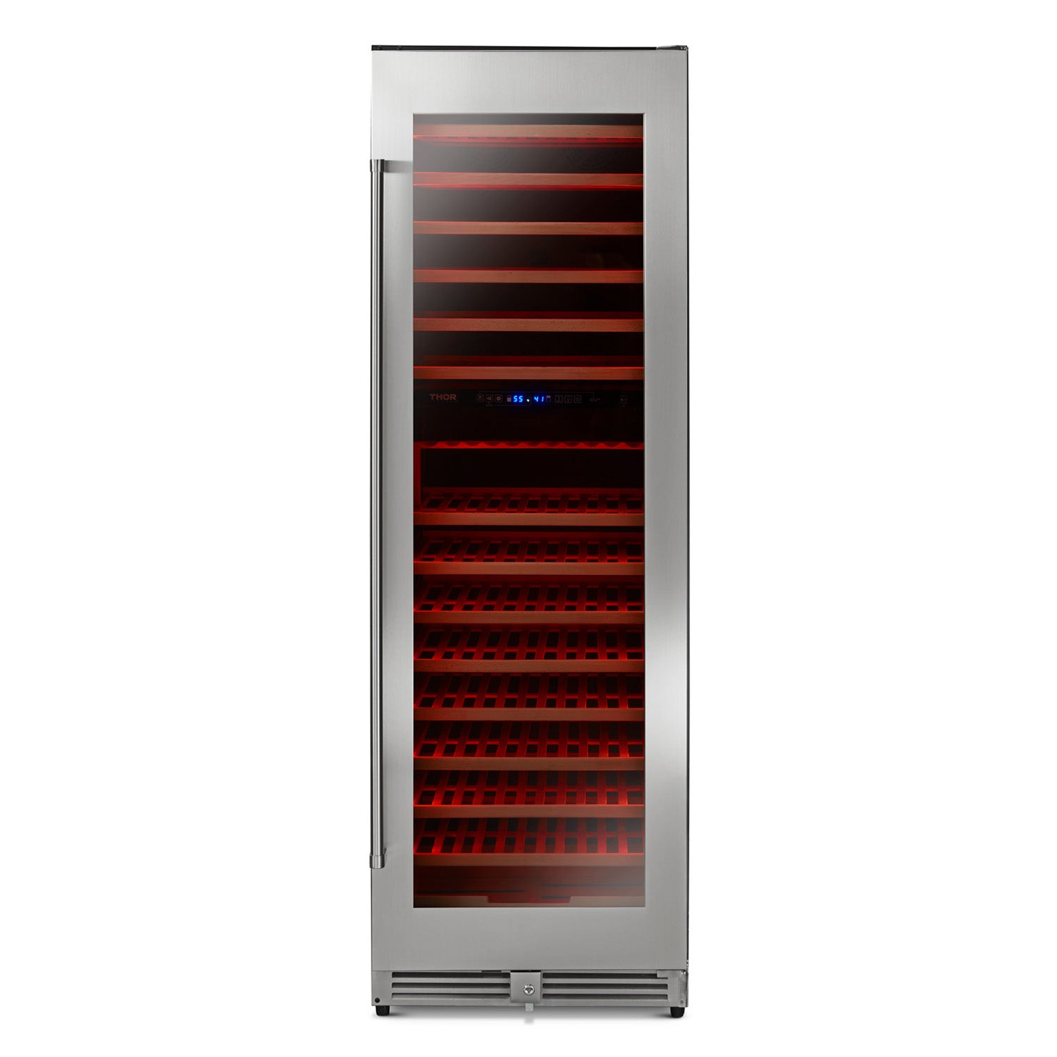 Thor Kitchen 24” Freestanding Wine Cooler with 162-Bottle Capacity and Dual Zone in Stainless Steel TWC2403DI