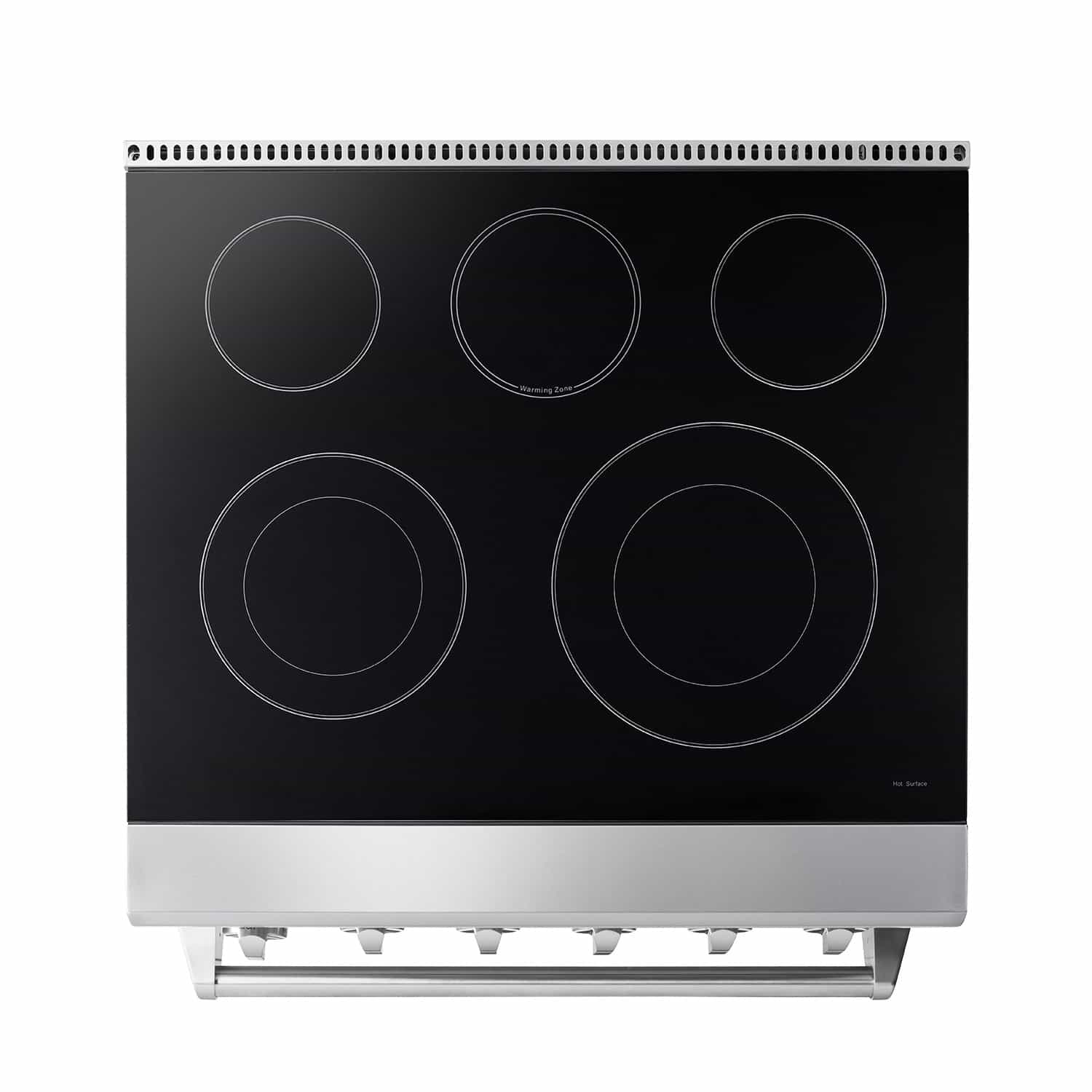 Thor Kitchen 5-Piece Appliance Package - 30-Inch Electric Range, French Door Refrigerator, Wall Mount Hood, Dishwasher, & Wine Cooler in Stainless Steel