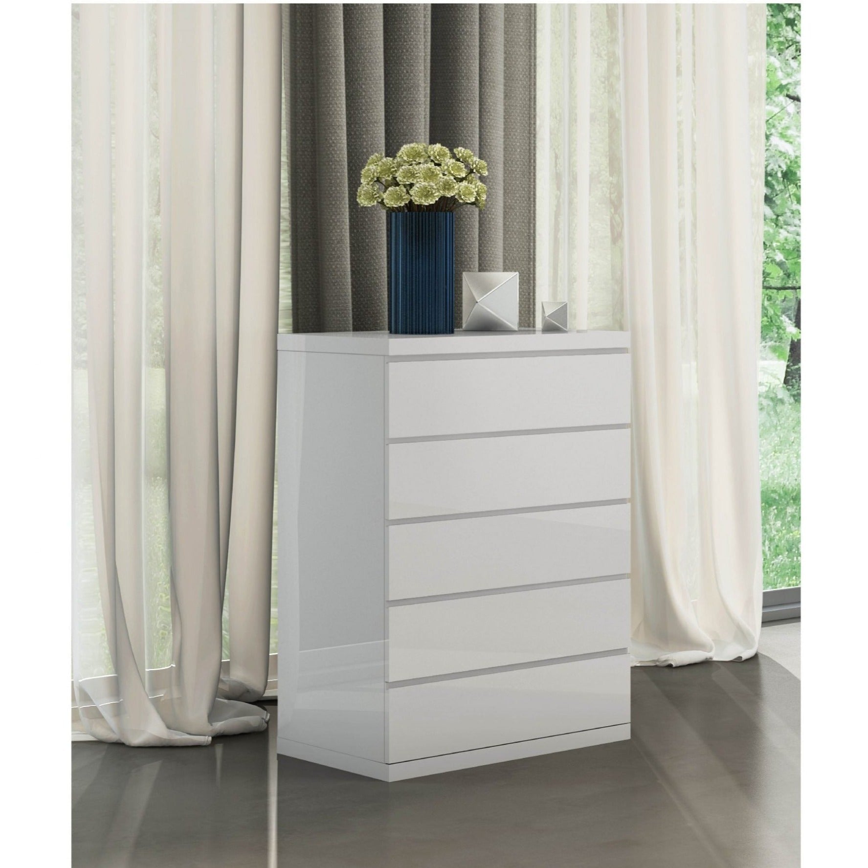 Whiteline Mods - White Anna Chest of Drawers CD1207 - PrimeFair