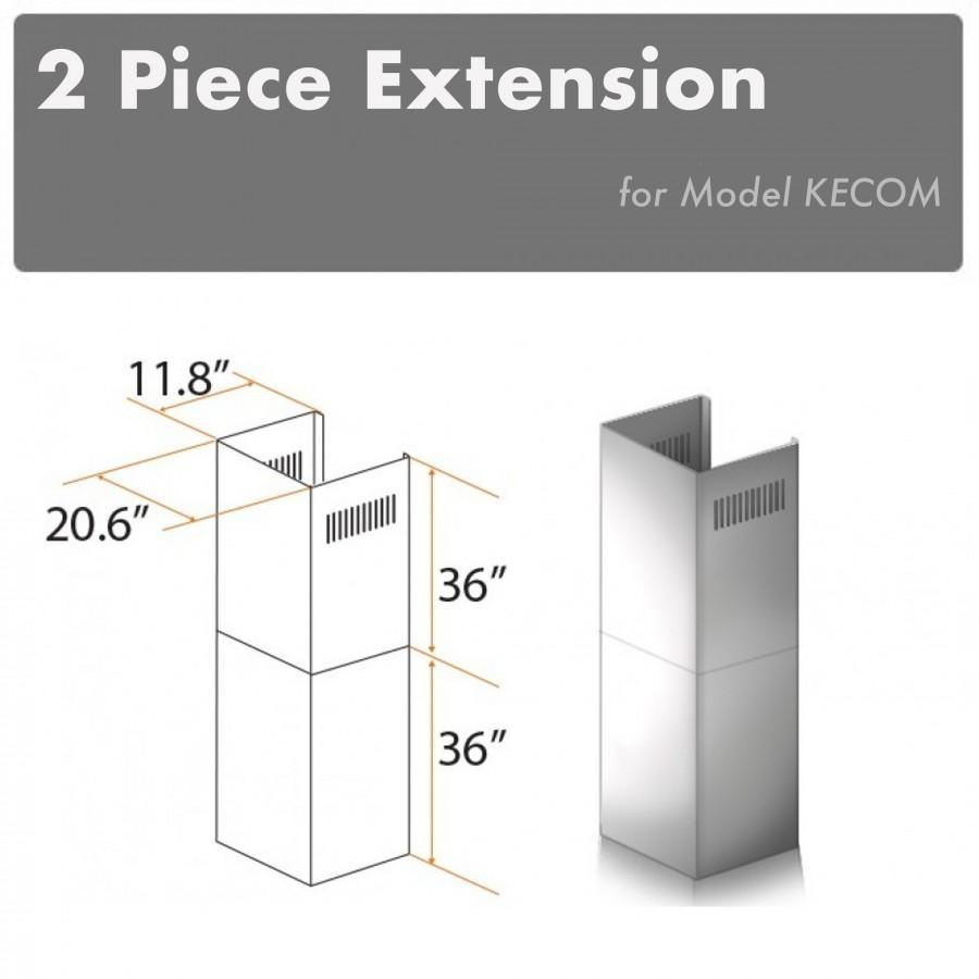 ZLINE 2-36 in. Chimney Extensions for 10 ft. to 12 ft. Ceilings - 2PCEXT-KECOM