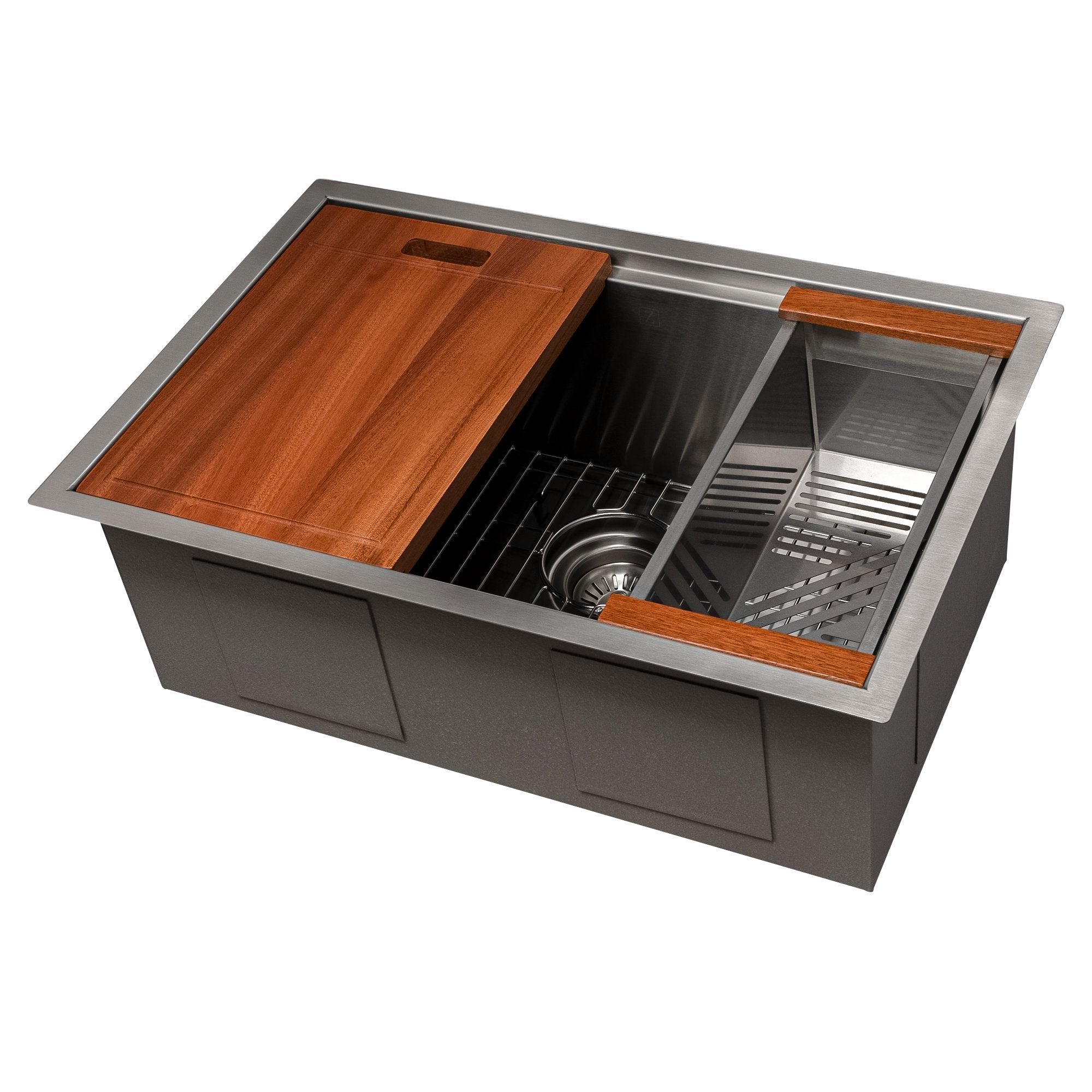 ZLINE 27" Garmisch Undermount Single Bowl Kitchen Sink with Bottom Grid and Accessories