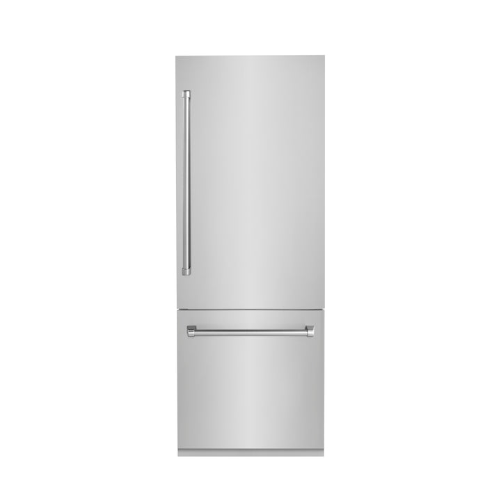 ZLINE 30" 16.1 cu. ft. Built-In 2-Door Bottom Freezer Refrigerator with Internal Water and Ice Dispenser in Stainless Steel RBIV-304-30