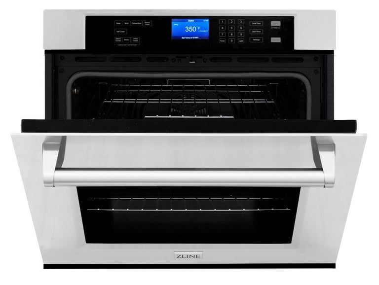 ZLINE 4-Piece Appliance Package - 30 In. Rangetop, Range Hood, Refrigerator, and Double Wall Oven in Stainless Steel - 4KPR-RTRH30-AWS