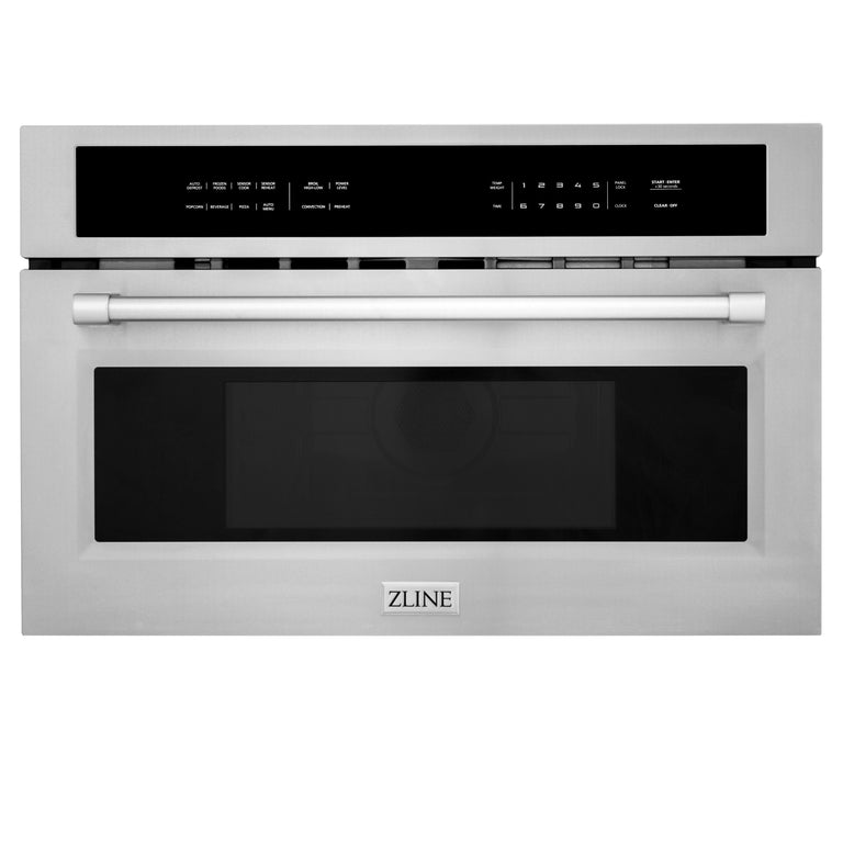 ZLINE Appliance Package - 4-Piece Appliance Package - 48 In. Rangetop, Wall Oven, Refrigerator, and Microwave Oven in Stainless Steel - 4KPR-RT48-MWAWS