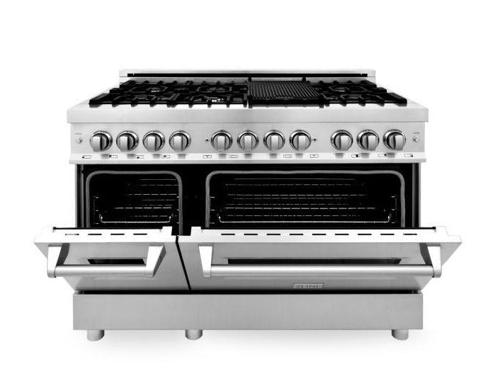 ZLINE Appliance Package - 48 in. Dual Fuel Range, Range Hood, 3 Rack Dishwasher, Refrigerator - 4KPR-RARH48-DWV