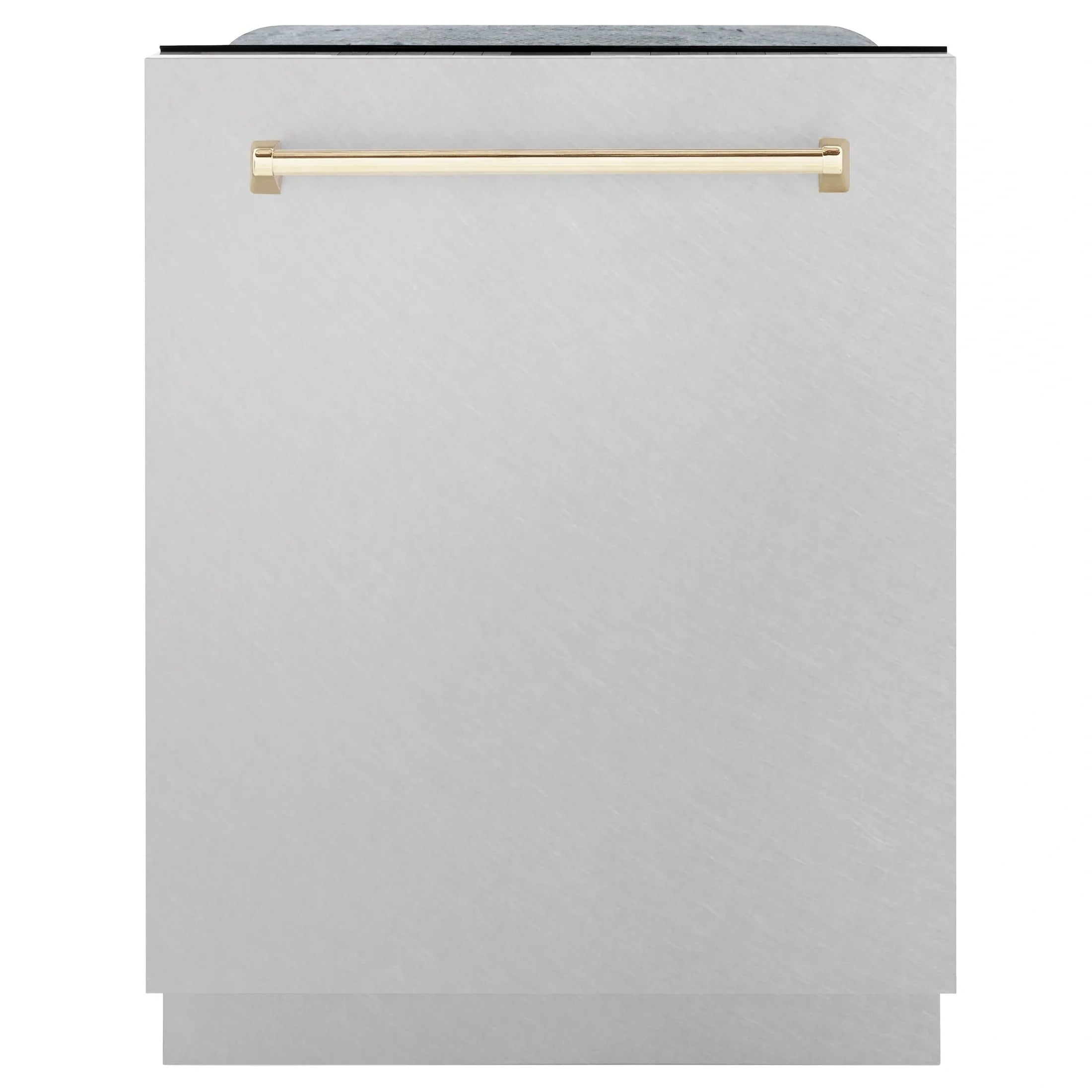 ZLINE Autograph Edition 24" 3rd Rack Top Touch Control Tall Tub Dishwasher in Stainless Steel with Accent Handle, 45dBa