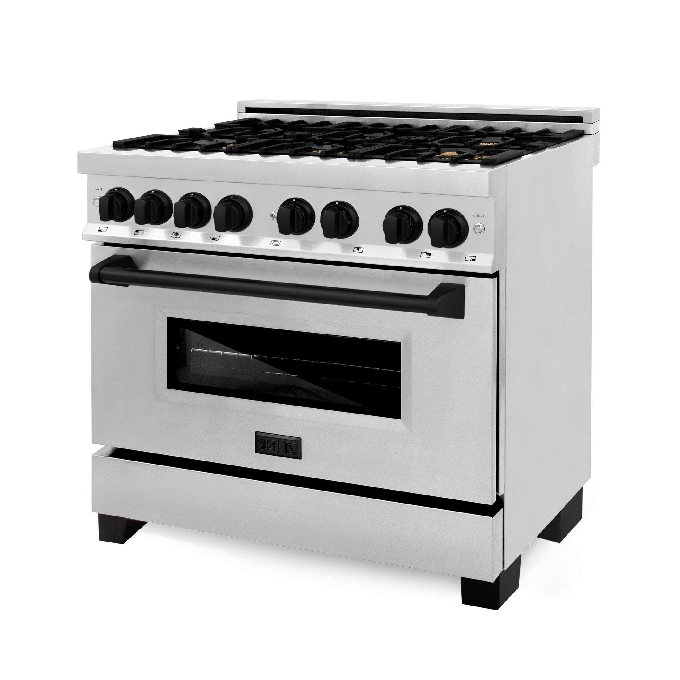 ZLINE Autograph Edition 36" 4.6 cu. ft. Dual Fuel Range with Gas Stove and Electric Oven in Stainless Steel with Accents
