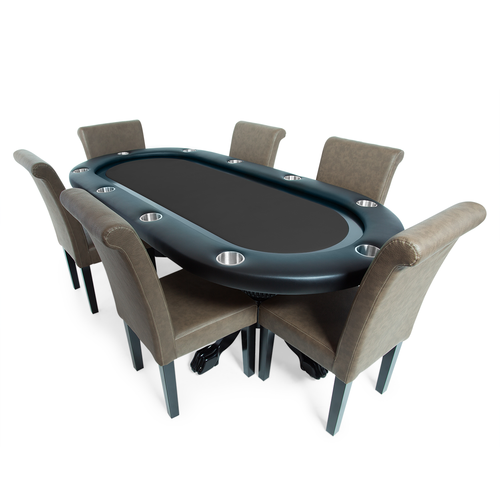 BBO Elite 94" Sunken Playing Surface 10 Person Poker Table Black With Dining Top