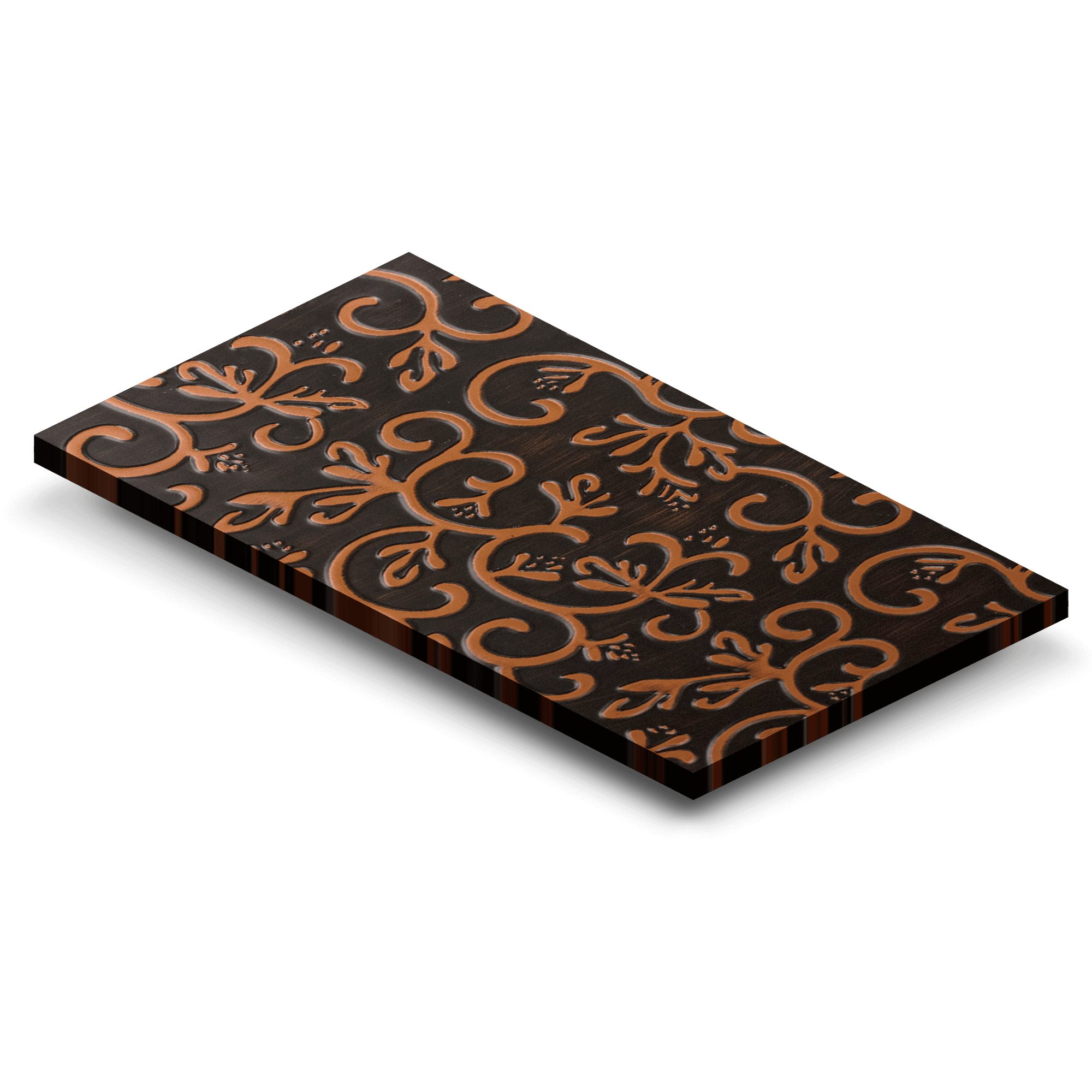 3 x 5 Floral Embossed Copper Sample (CS-F)