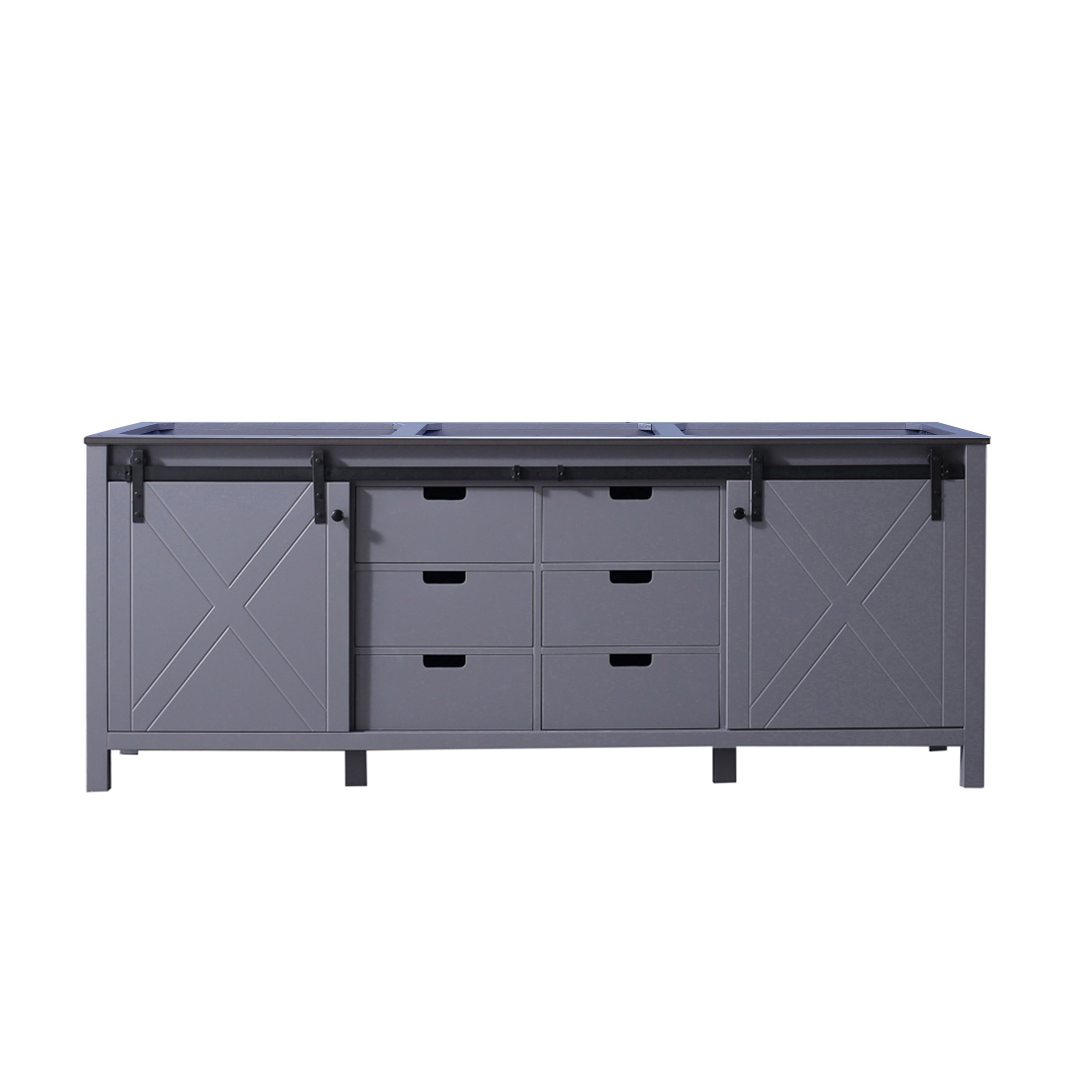 Lexora Marsyas 84" Dark Grey Vanity Cabinet Only LM342284DB00000