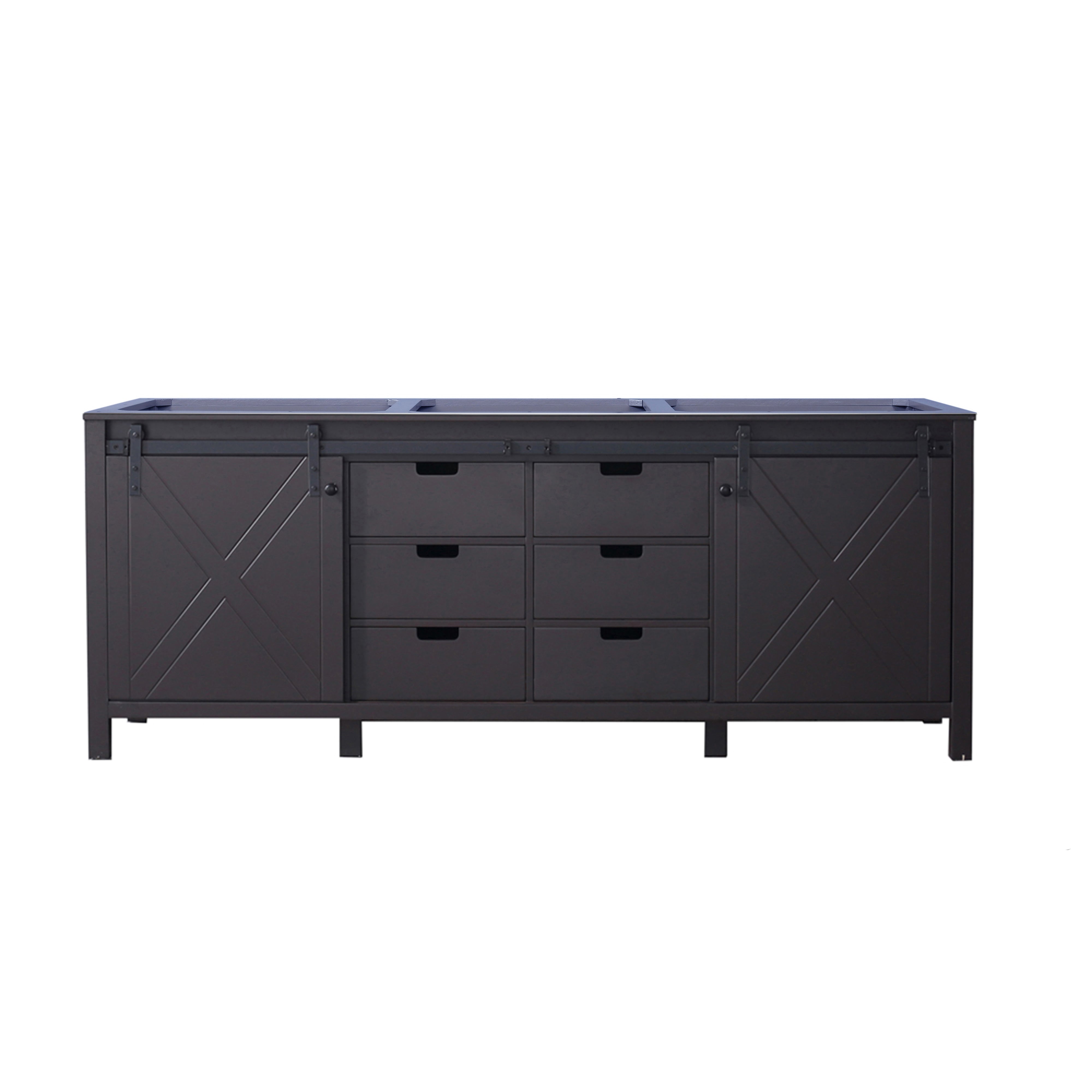 Lexora Marsyas 84" Brown Vanity Cabinet Only LM342284DC00000