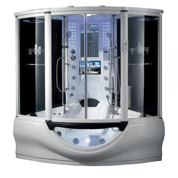Maya Bath The Superior Platinum Black 2-Person Freestanding Steam Shower- The Superior - PrimeFair