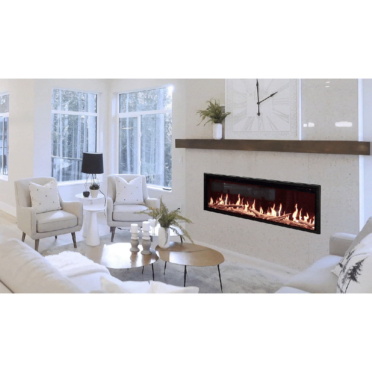 Modern Flames 76" Orion Slim Heliovision Electric Fireplace