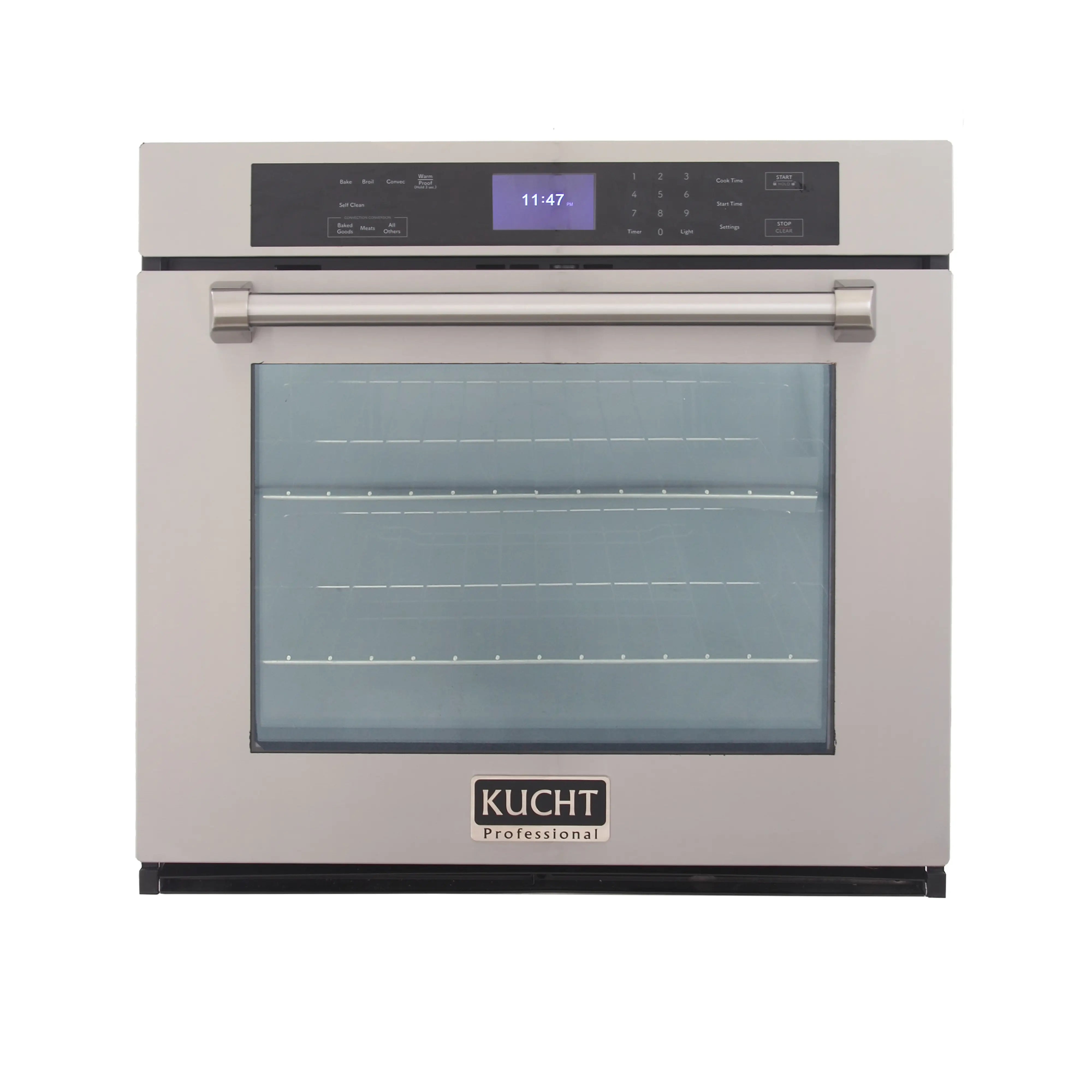 Kucht 30-Inch Single Electric Wall Oven with True Convection and Self-Cleaning in Stainless Steel (KWO310)