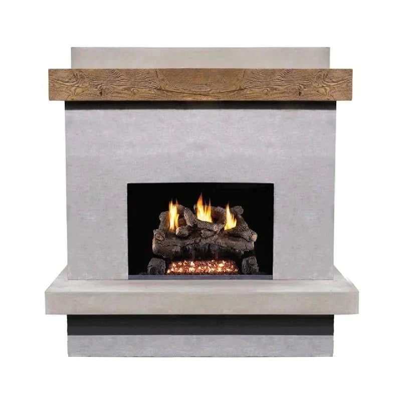 American Fyre Designs 060-CG-N-FO-RBC 68 1/2 Inch Vented Wall Mount Outdoor Brooklyn Smooth Fireplace - French Barrel Oak