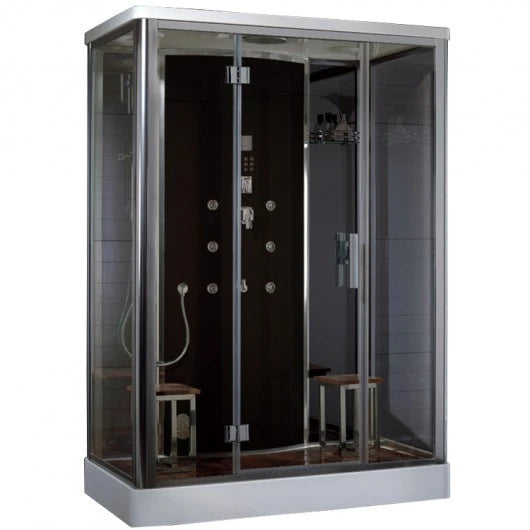 Ariel Platinum Black Walk-In Steam Shower DZ956-Black - PrimeFair