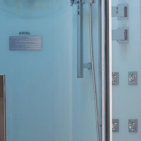 Ariel Platinum White Two Person Corner Steam Shower White DZ962 - PrimeFair
