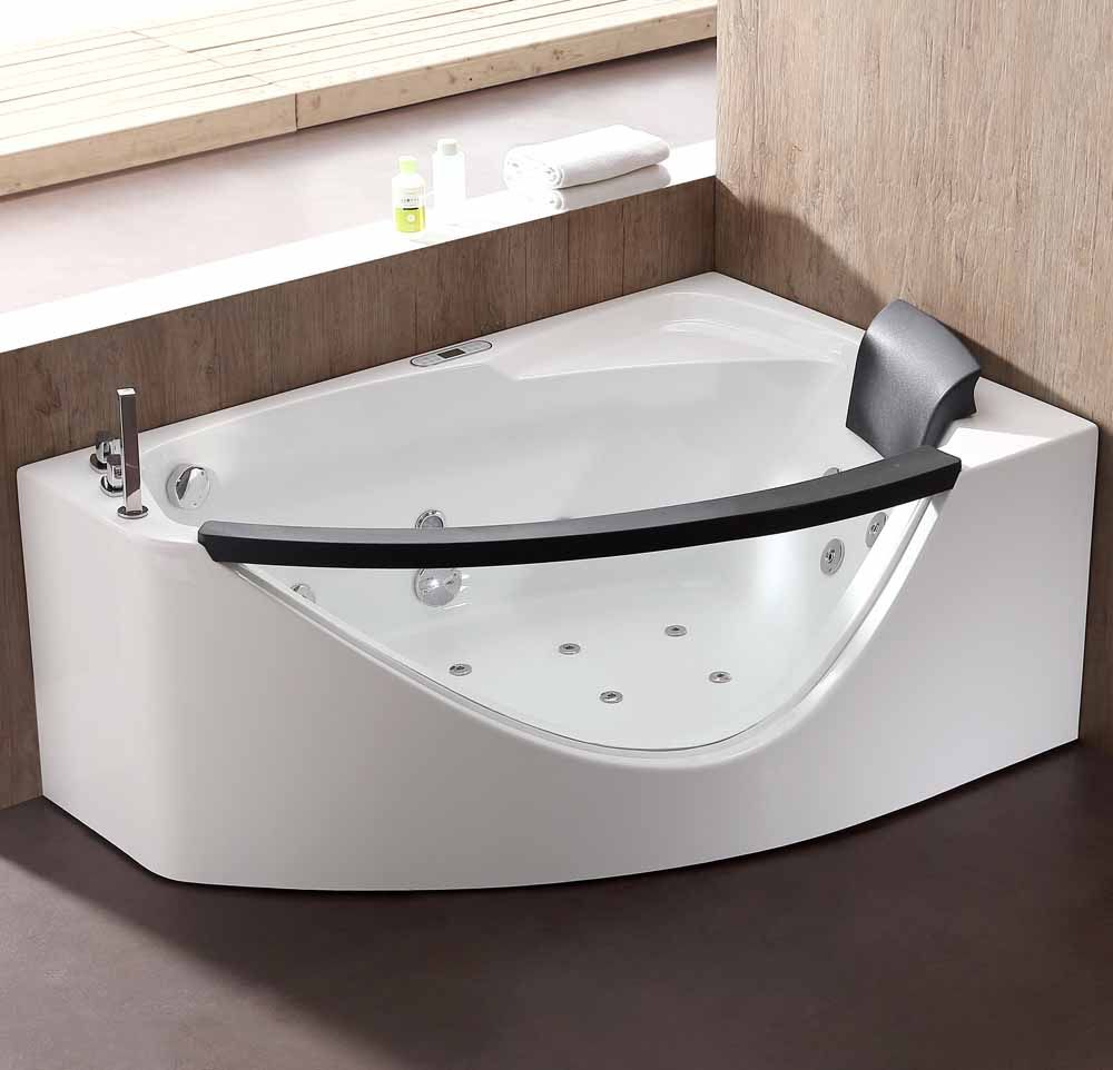 EAGO AM198ETL-L 5 ft Clear Rounded Left Corner Acrylic Whirlpool Bathtub - PrimeFair