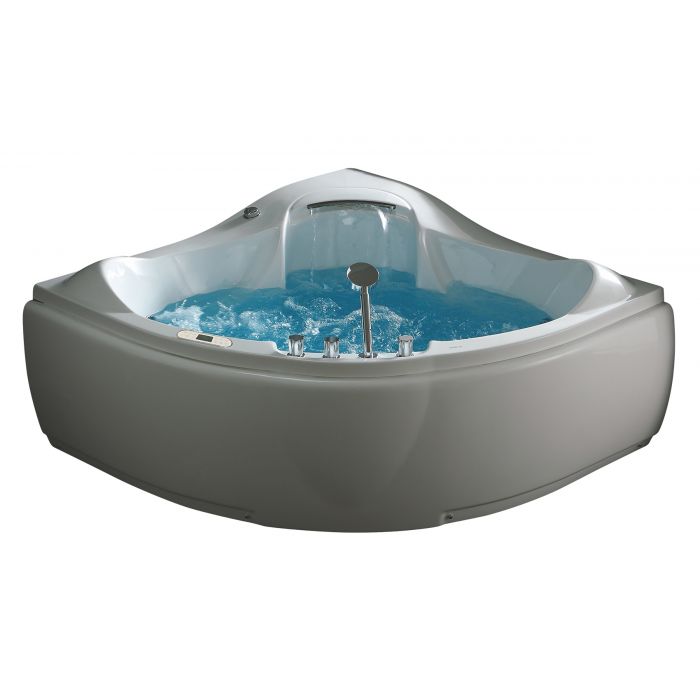 EAGO AM208ETL 5 ft Corner Acrylic White Waterfall Whirlpool Bathtub for Two - PrimeFair