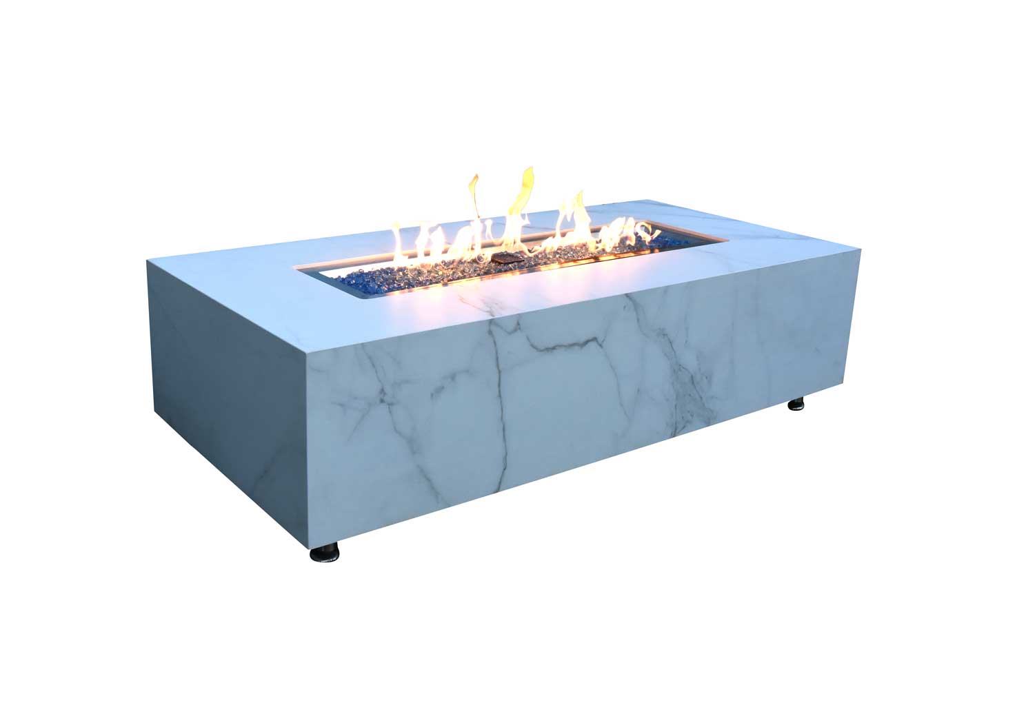 Elementi Carrara Bulgaria black Porcelain & Metal Frame Fire Table