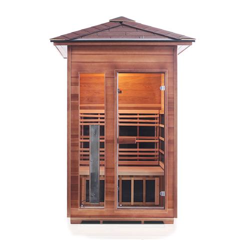 Enlighten Sauna Rustic 2 Person Outdoor/Indoor Full Spectrum Infrared Sauna - 17376 - PrimeFair