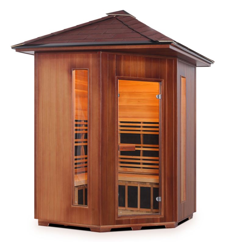 Enlighten Sauna Rustic 4C Person Outdoor/Indoor Full Spectrum Infrared Sauna - 17379 - PrimeFair