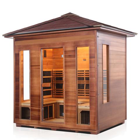 Enlighten Sauna Rustic 5 Person Outdoor/Indoor Full Spectrum Infrared Sauna - 19378 - PrimeFair