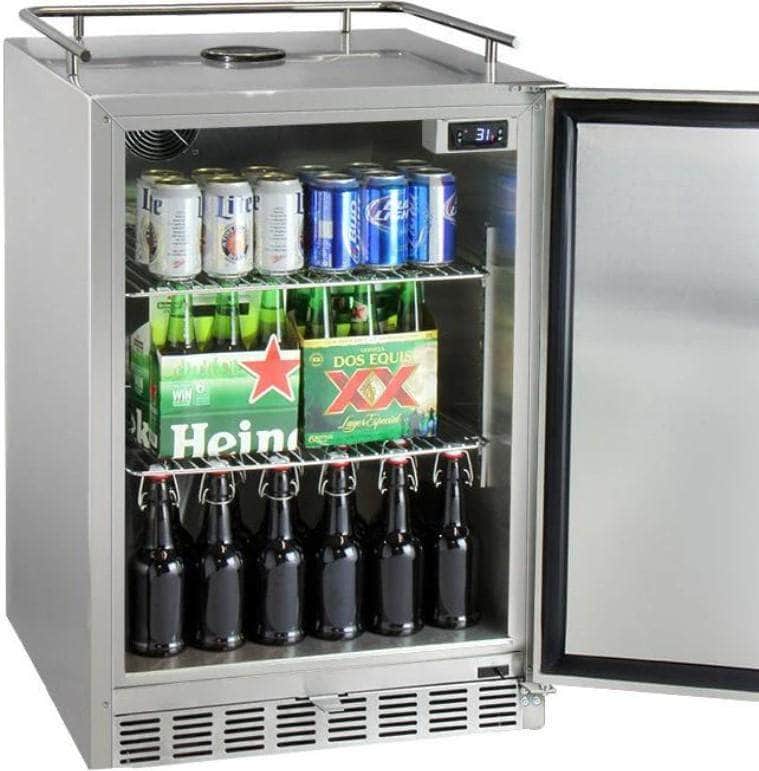 Kegco 24" Wide Cold Brew Coffee Single Tap All Stainless Steel Outdoor Built-In Right Hinge Kegerator (ICHK38SSU-1) - PrimeFair