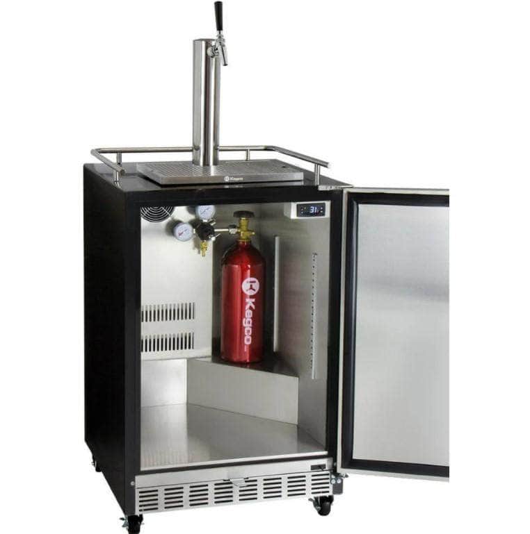 Kegco 24" Wide Single Tap Stainless Steel Commercial Built-In Left Hinge Kegerator with Kit (HK38BSC-L-1) - PrimeFair