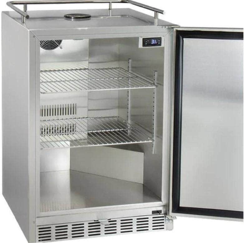 Kegco 24" Wide Triple Tap Stainless Steel Commercial Built-In Left Hinge Kegerator with Kit (HK38BSC-L-3) - PrimeFair