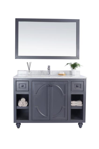 Laviva Odyssey 48" Maple Grey Bathroom Vanity with White Carrara Marble Countertop 313613-48G-WC